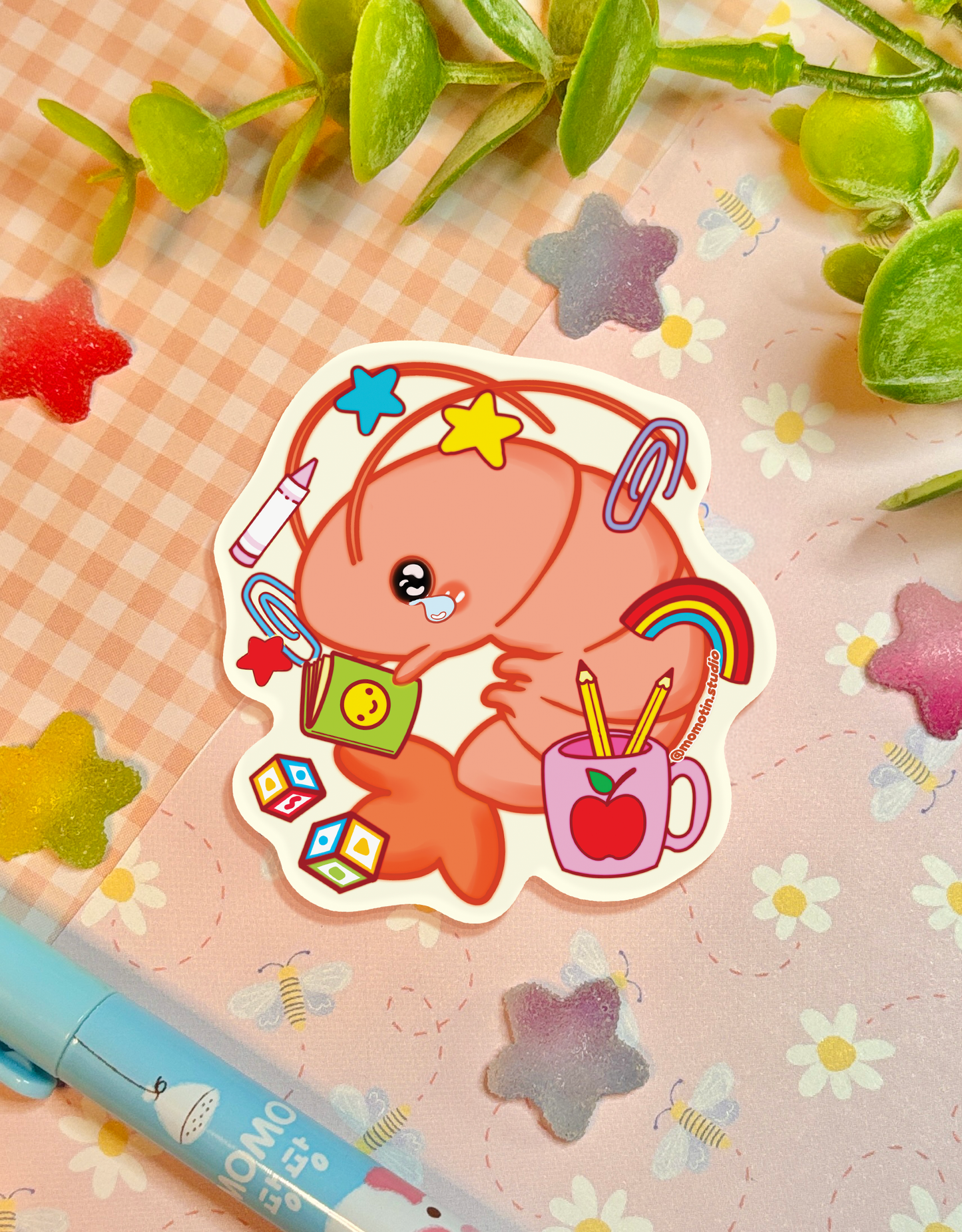 Teacher Shrimp | 2.5" Matte Waterproof Vinyl Sticker