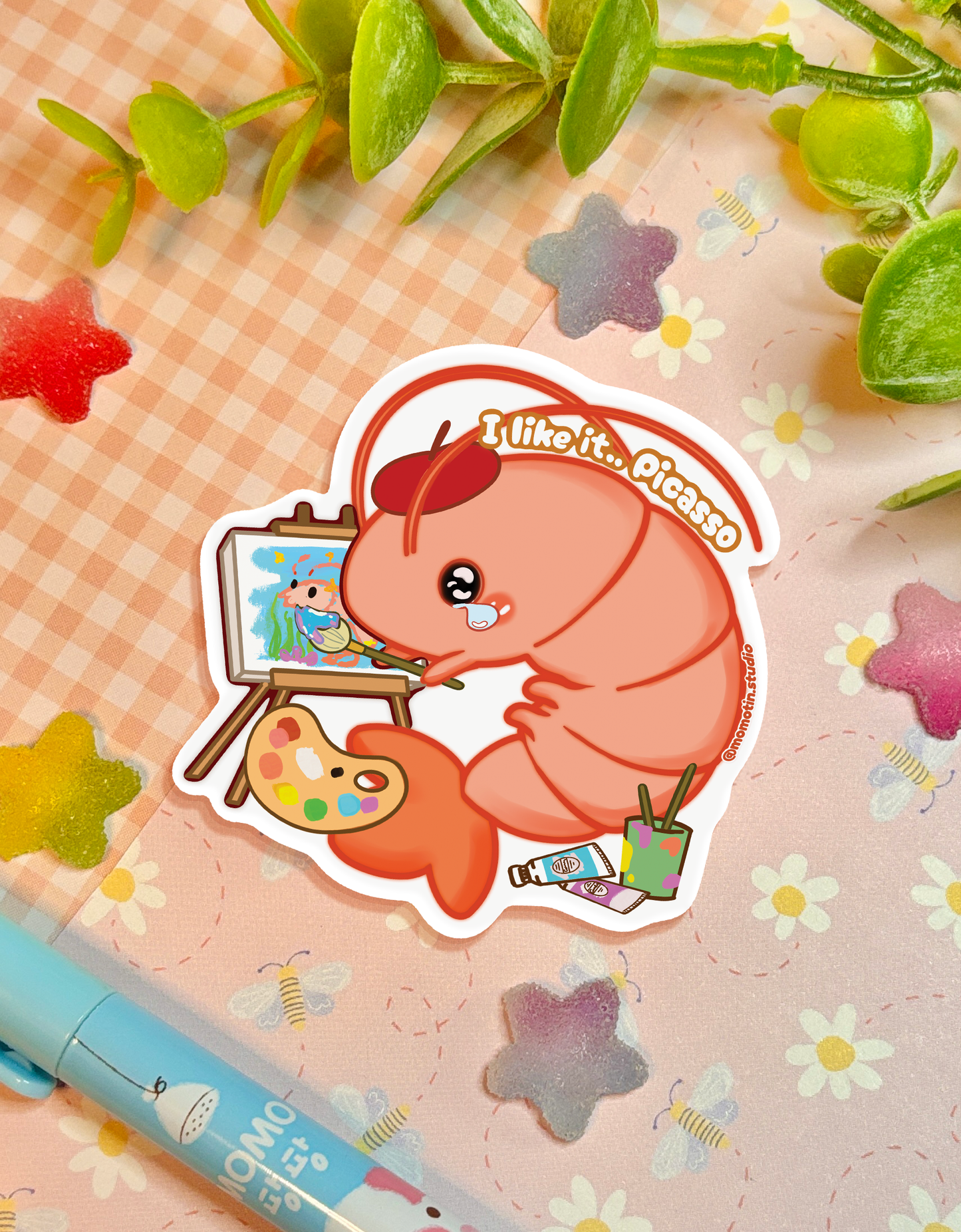 Artsy Shrimp | 2.5" Matte Waterproof Vinyl Sticker