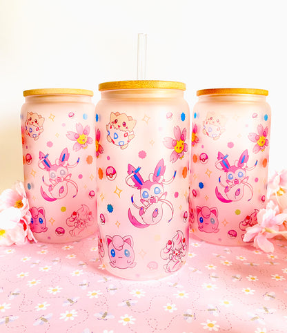 Fairy Cuties 16oz | Glass Beer Can Cup with Bamboo Top