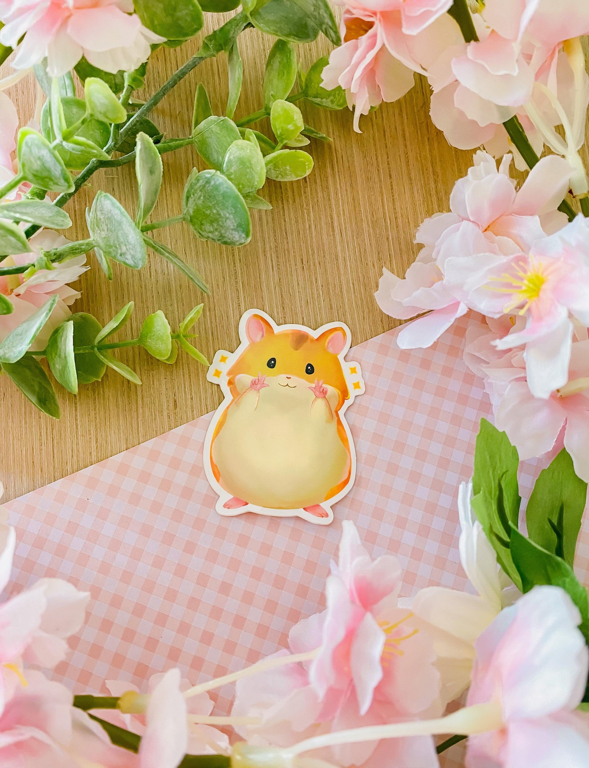 Cute Hamster Peace | 2" Glossy Waterproof Vinyl Sticker - Momotin Studio