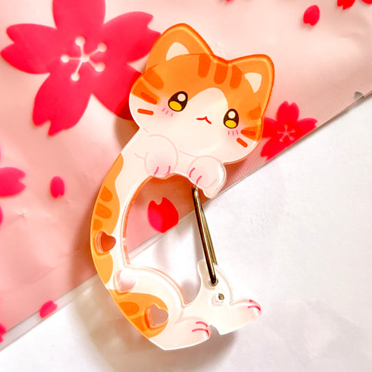 Orange Cat | 2" inch Acrylic Carabiner