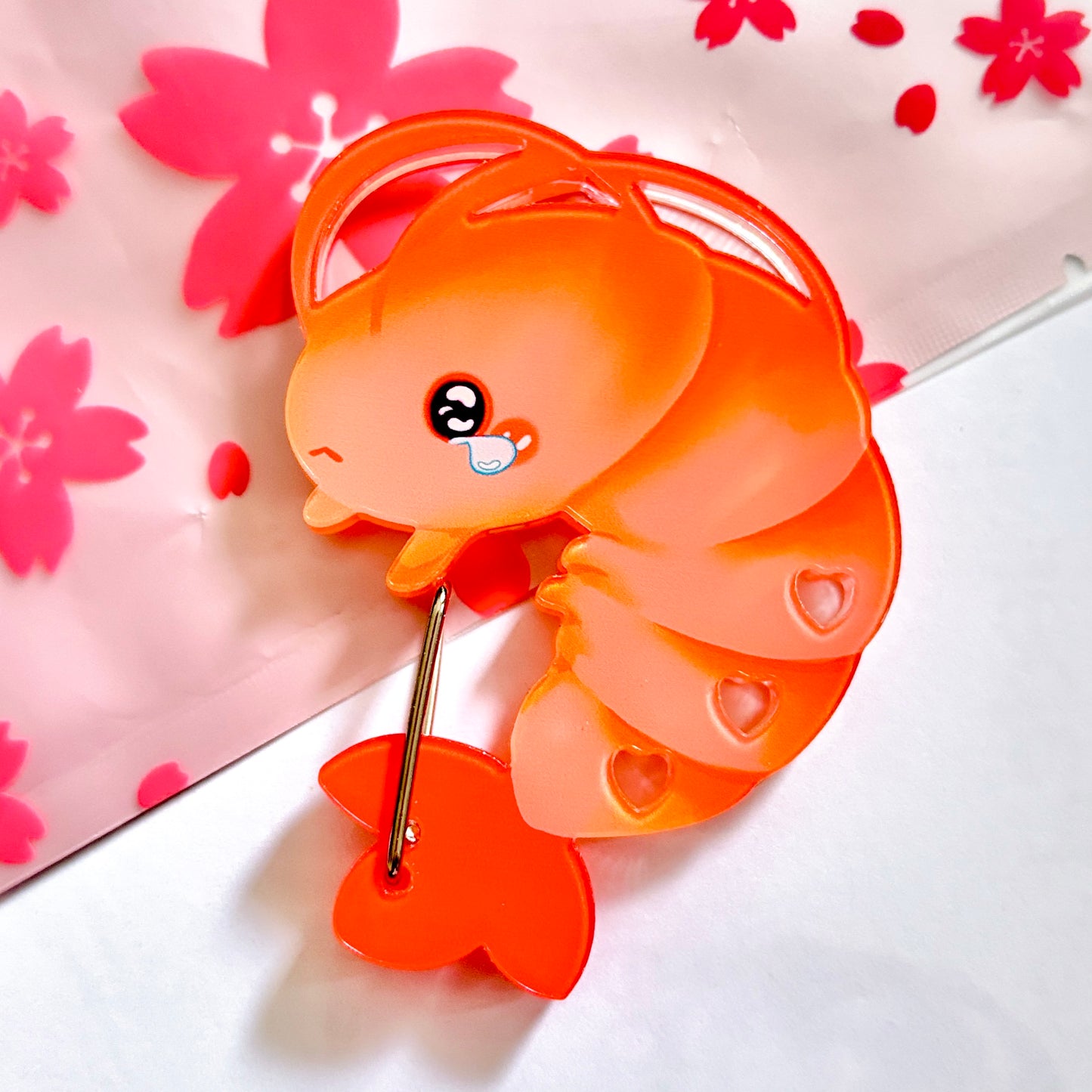 Sad Shrimp | 2" inch Acrylic Carabiner