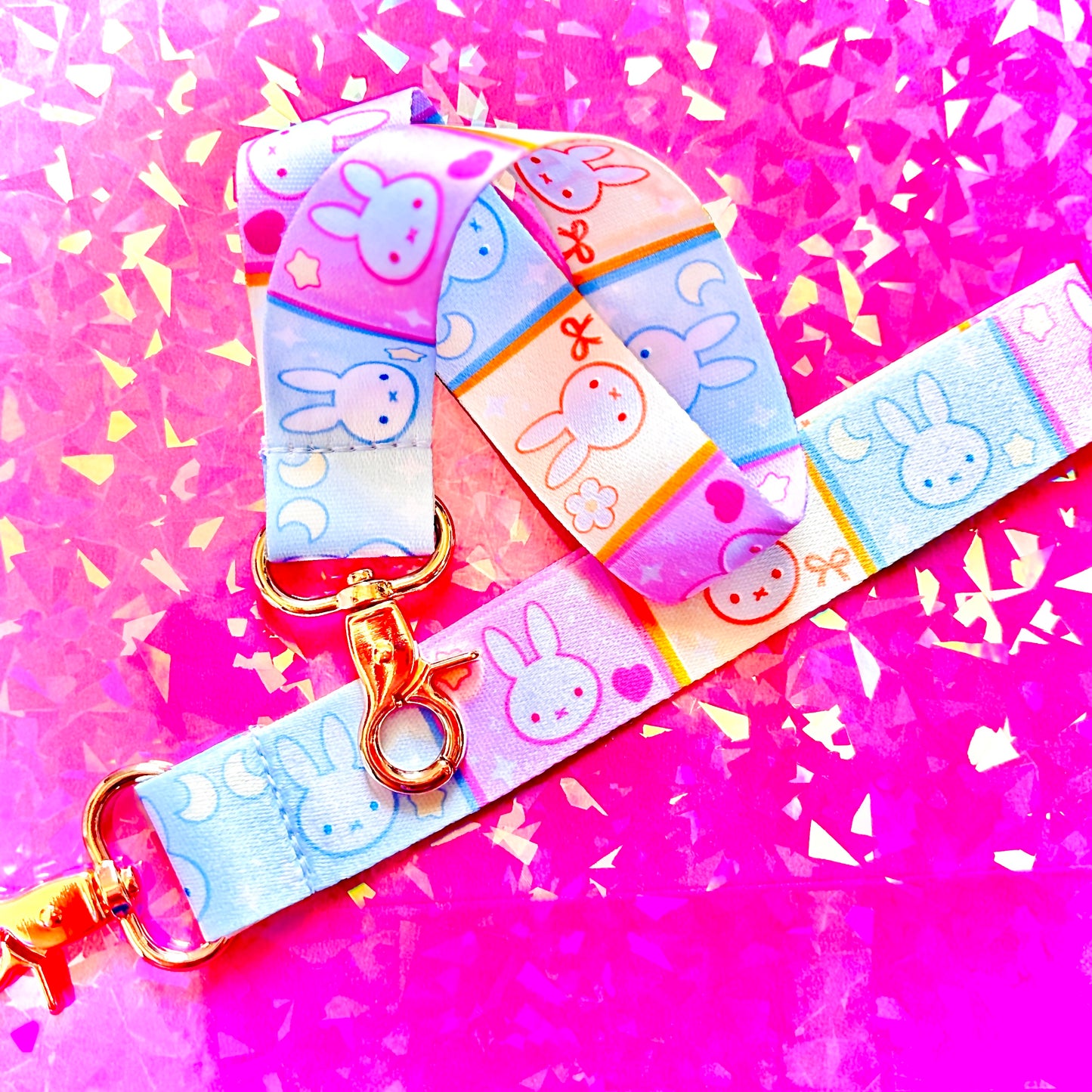 Kawaii Bunny | Short Wrist-Size Lanyard