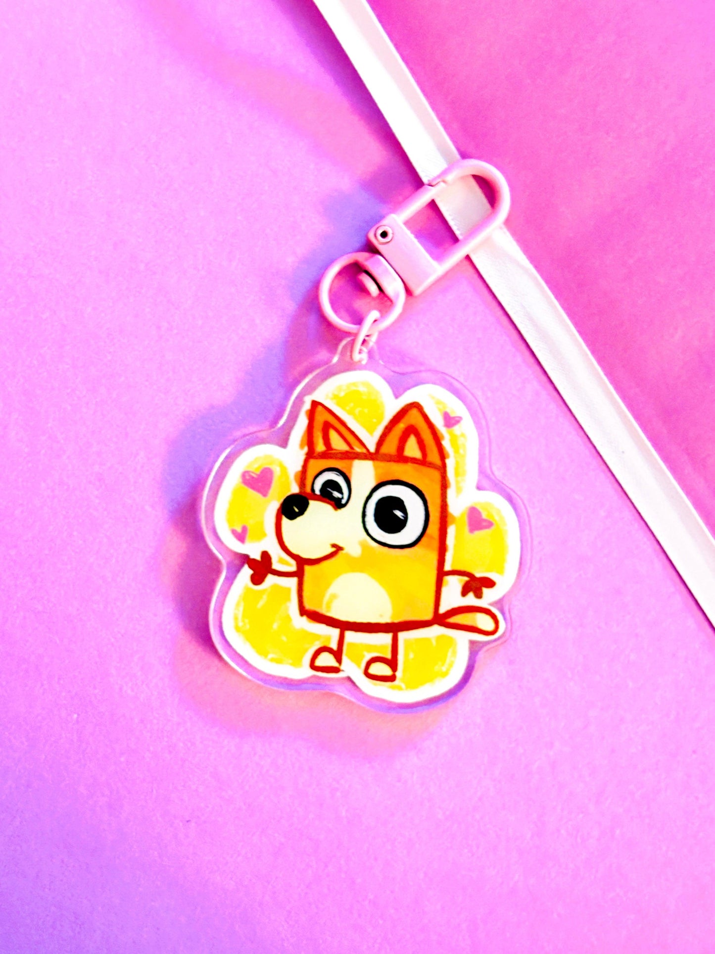 Yellow Puppy Doodle | Kawaii Acrylic Charm - Momotin Studio