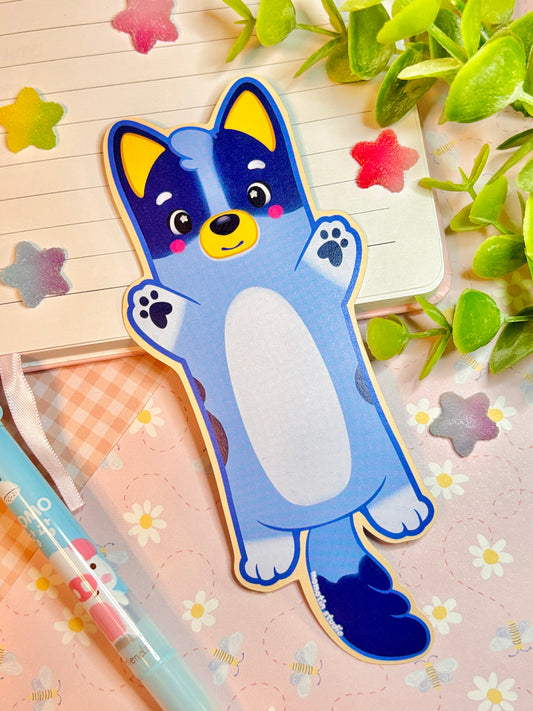 Long Blue Puppy Bookmark