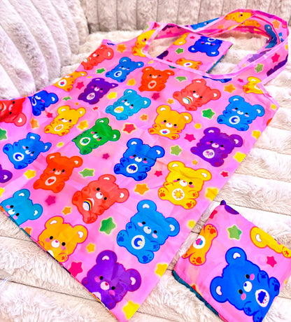 Rainbow Bear Friends | Foldable Eco-Tote Shopping Bag
