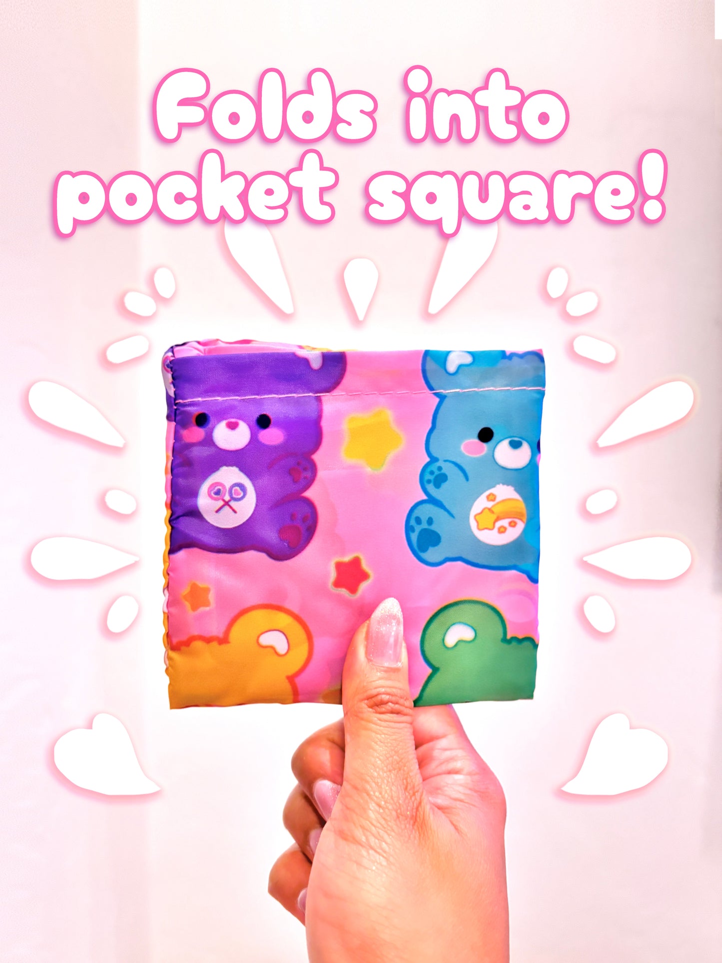 Rainbow Bear Friends | Foldable Eco-Tote Shopping Bag