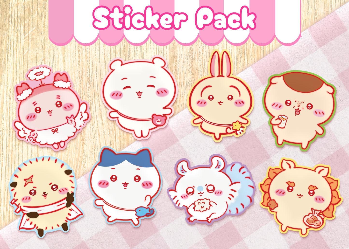 Chiikawa & Friends Sticker Pack  | 8 pcs - 2.5" Matte Waterproof Vinyl Stickers