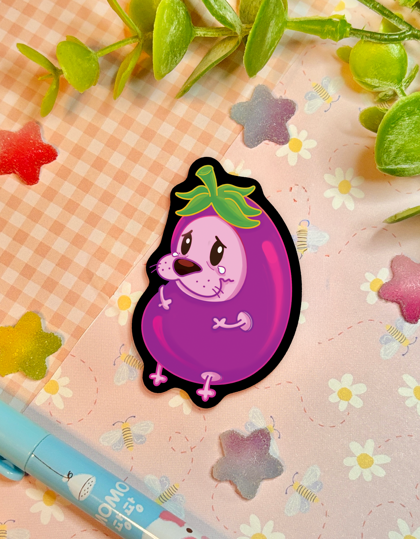 (Not-so) Courageous Eggplant | 2.5" Matte Waterproof Vinyl Sticker