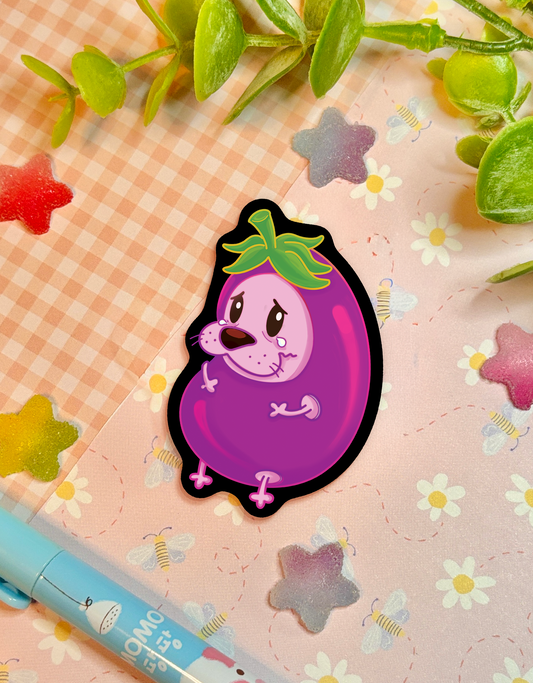 (Not-so) Courageous Eggplant | 2.5" Matte Waterproof Vinyl Sticker