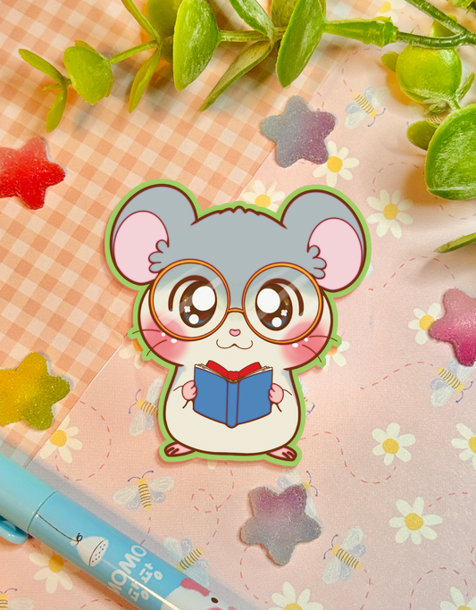 Books Hammy | 2.5" Matte Waterproof Vinyl Sticker