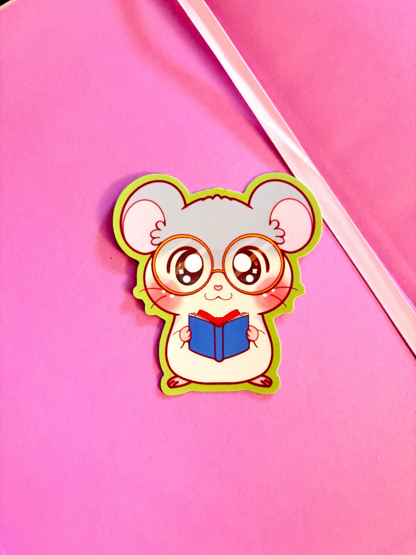 Books Hammy | 2.5" Matte Waterproof Vinyl Sticker - Momotin Studio