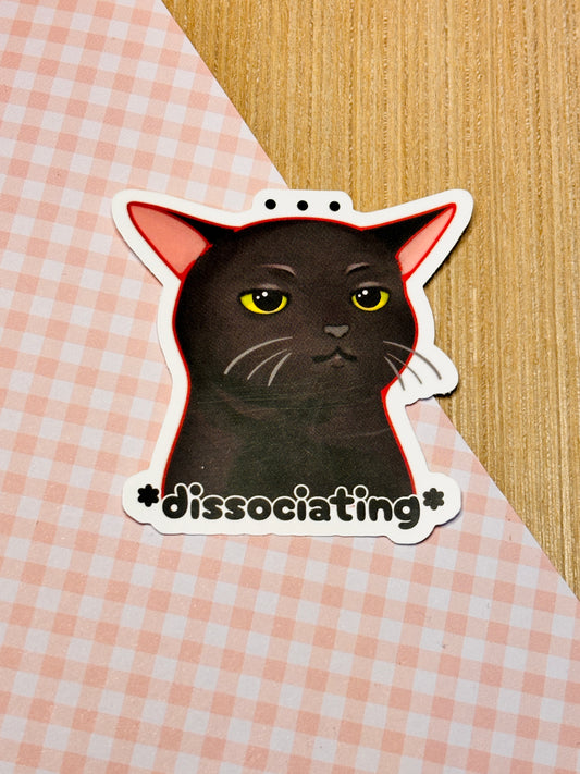 Dissociating Cat | 2.5" Matte Waterproof Vinyl Sticker