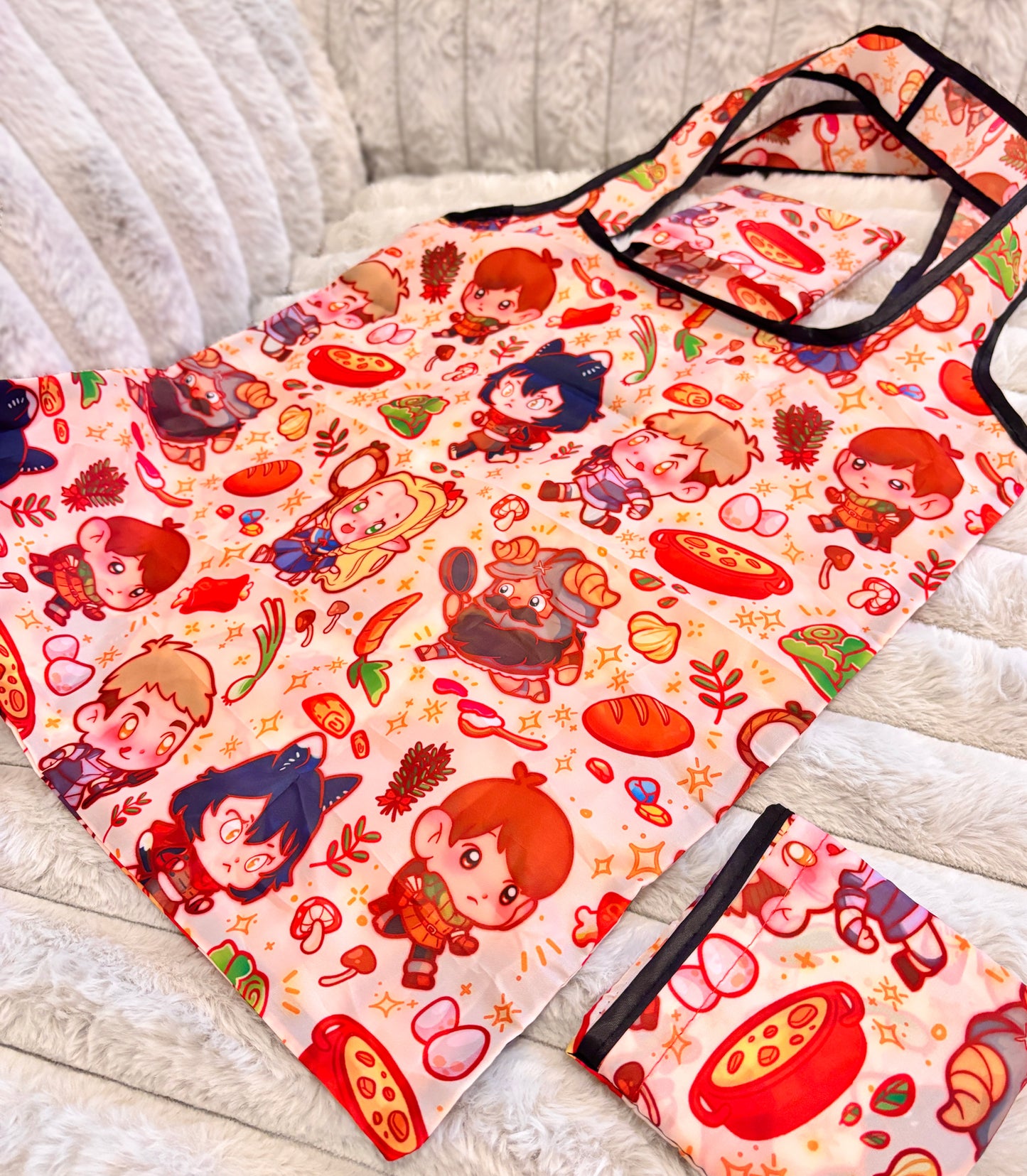 DunMeshi Chibi Friends | Foldable Eco-Tote Shopping Bag
