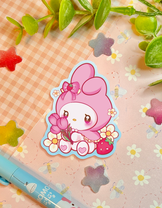 Pink Flower Mel | 2.5" Matte Waterproof Vinyl Sticker