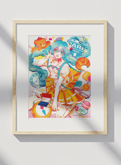 Around the World Miku - France | 8.5" x 11" Art Print