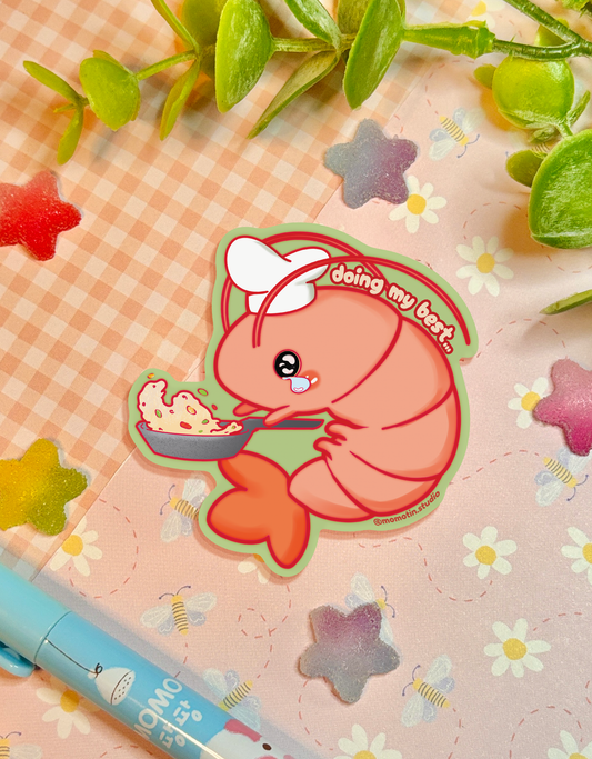 Shrimp Frying Rice | 2.5" Matte Waterproof Vinyl Sticker