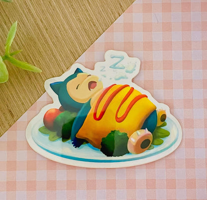 Sleepy Omurice Monster | 2" Glossy Waterproof Vinyl Sticker - Momotin Studio