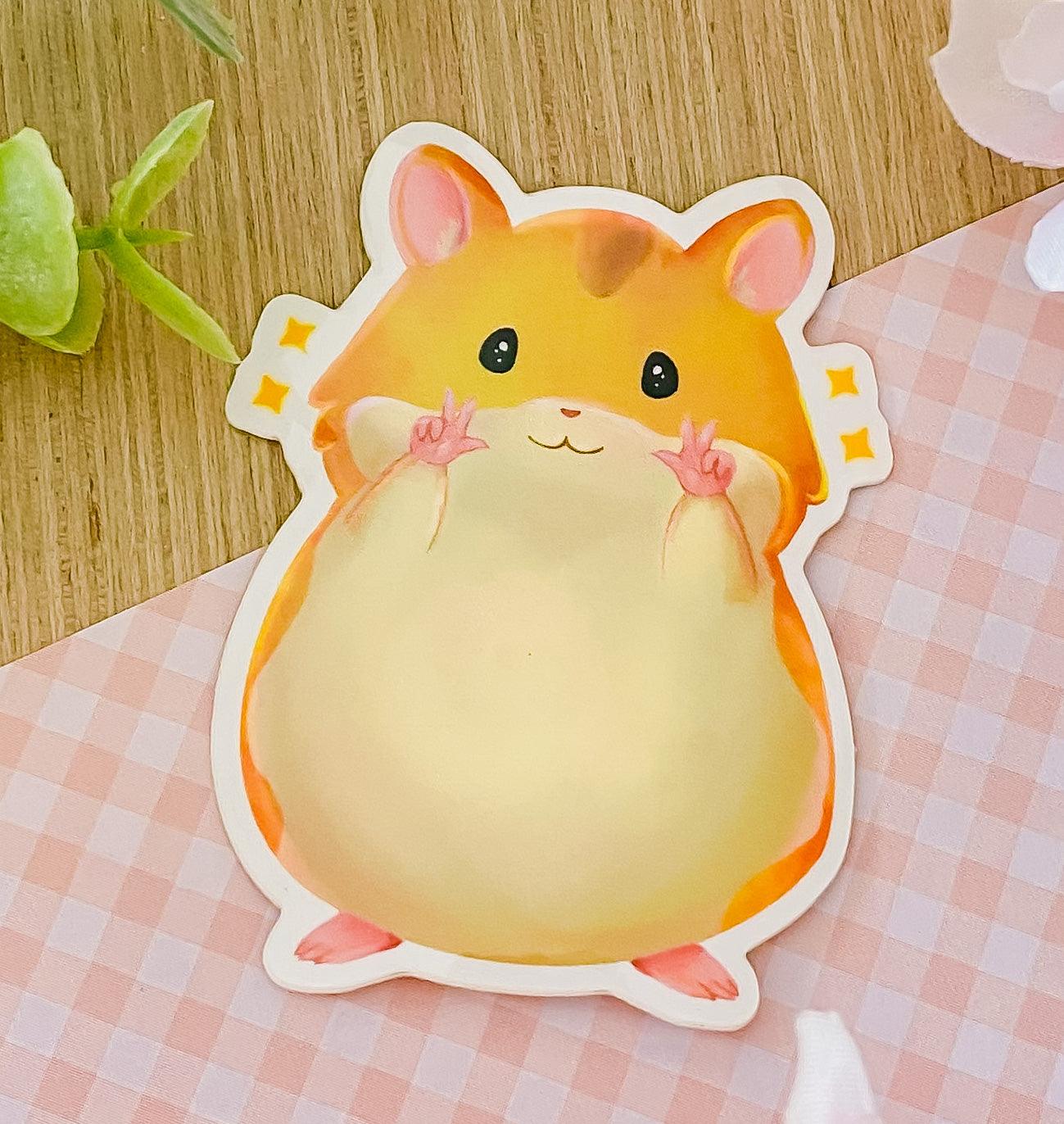 Cute Hamster Peace | 2" Glossy Waterproof Vinyl Sticker - Momotin Studio